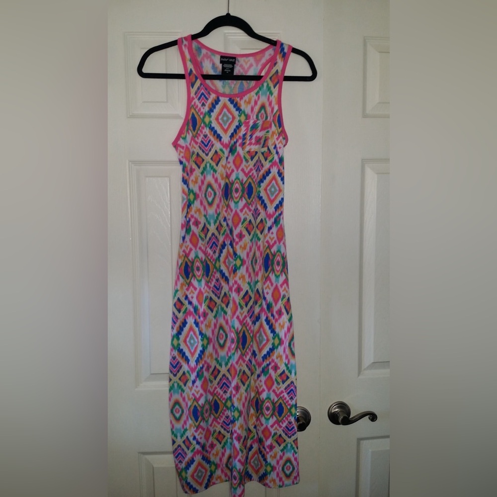 girls paper doll size 12 maxi dress multi color
